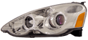 2002 2003 & 2004 Acura RSX Projector Headlight Lenses With Lighted Halos
