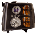 Chevrolet Silverado 2007 2008 2009 Aftermarket Custom Projector Headlights with dual lighted halos
