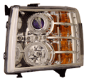 Chevrolet Silverado 2007 2008 2009 Aftermarket Custom Projector Headlights with dual lighted halos